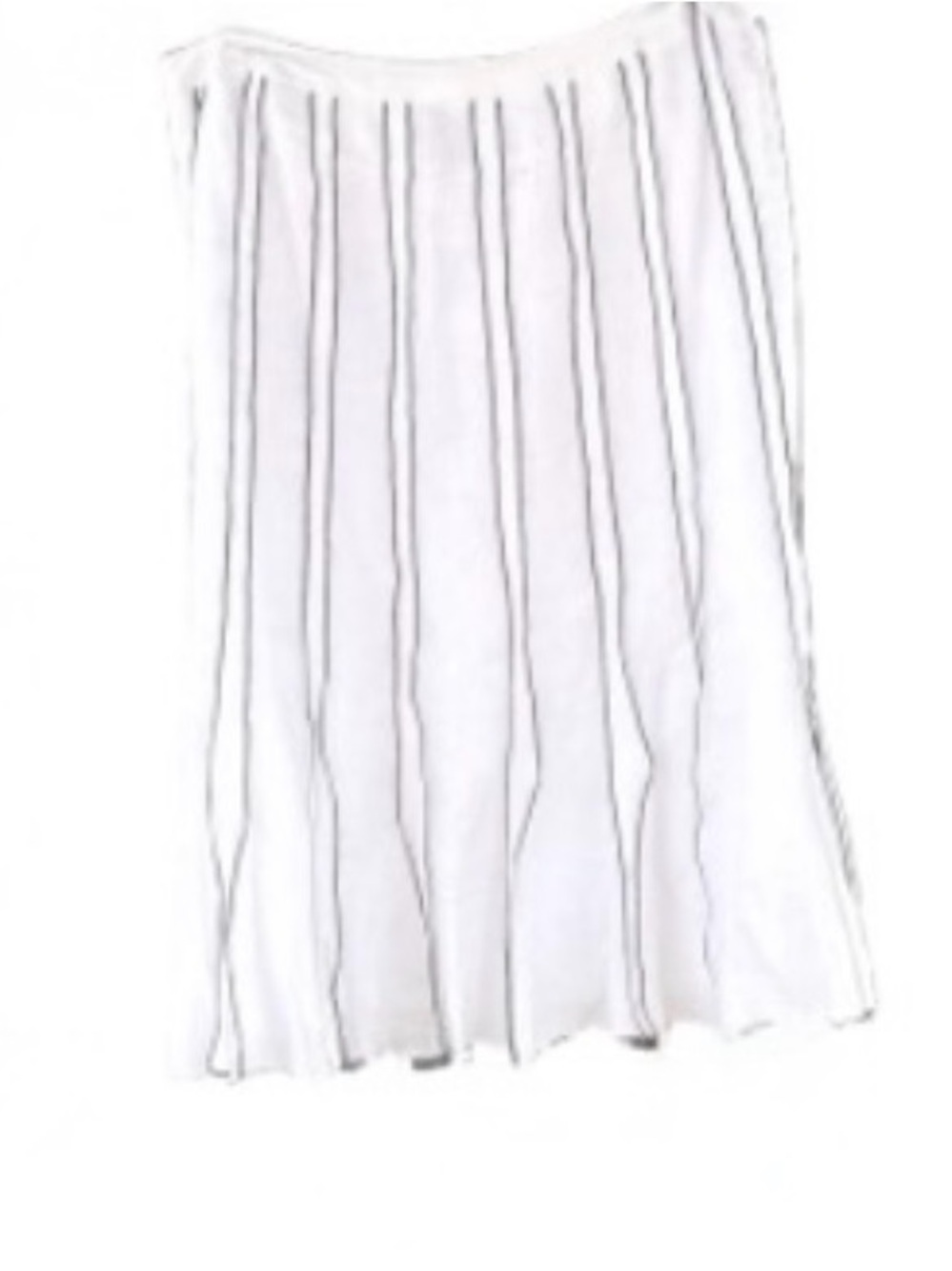 Carole Little White linemen Midi Skirt with Vertical Stripes